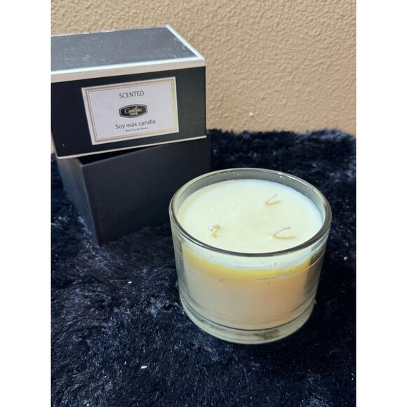 Caitlins Home White Tea & Ginger Scented Soy Wax Candle In Glass Jar 13oz NEW - Picture 3 of 5